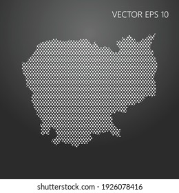 Mapa distorsionado de Camboya. Ilustración del vector EPS10