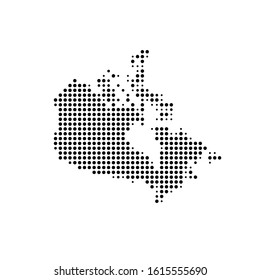 Dotted map of Canada on the white background