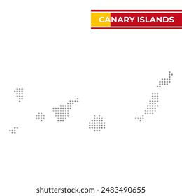 Mapa punteado de Islas Canarias en España