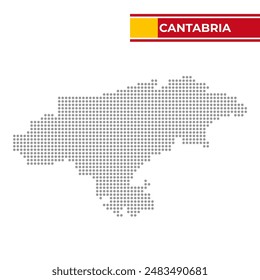 Mapa punteado de Cantabria en España