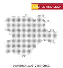 Mapa punteado de Castilla y León en España