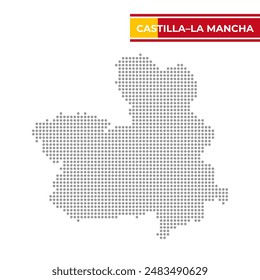 Mapa punteado de Castilla-La Mancha en España