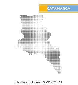 Mapa pontilhado de Catamarca é uma província de Argentina