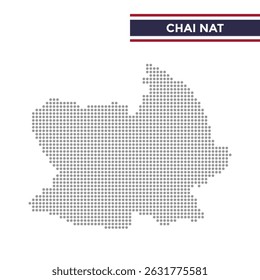 Mapa pontilhado da província de Chai Nat na Tailândia