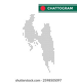 Dotted map of Chattogram Division in Bangladesh