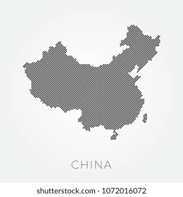 dotted map of china. graphic temlate for infographic, websites, posters, banners