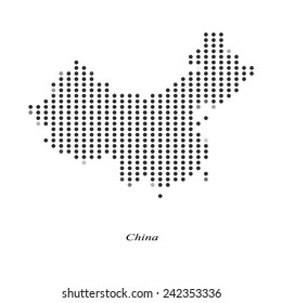 Dotted map of China for your design, concept Illustration.