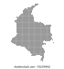 dotted map of Colombia