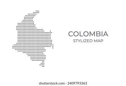 Dotted map of Colombia in stylized style. Simple illustration of country map for poster, banner.