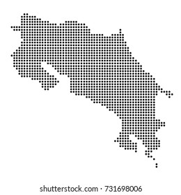 dotted map of Costa Rica