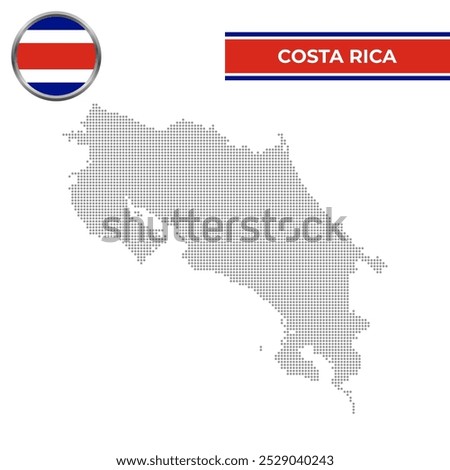 Dotted map of Costa Rica with circular flag