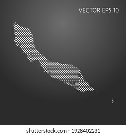 Mapa distorsionado de Curacao. Ilustración del vector EPS10