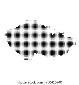 dotted map of Czech Republic