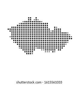 Dotted map of Czech Republic on the white background