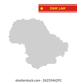 Dotted map of Dak Lak Province in Vietnam