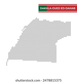 Dotted map of Dakhla-Oued Ed-Dahab Region in Morocco