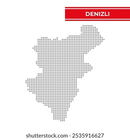 Dotted map of Denizli is a province of Turkiye