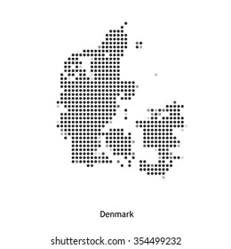 Dotted map of Denmark for your design, concept Illustration.