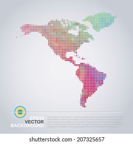 Dotted Map Design - Colorful America Map