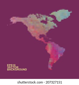 Dotted Map Design - Colorful America Map