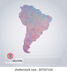 Dotted Map Design - Colorful South America Map