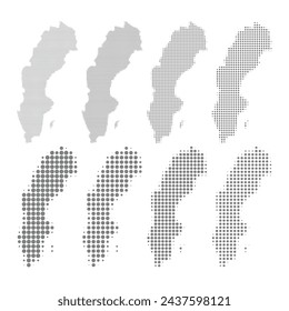 Dotted map in different dot sizes