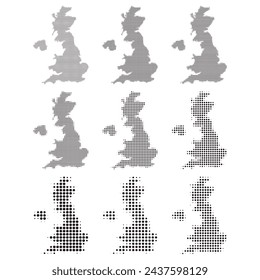 Dotted map in different dot sizes