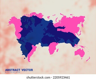 Dotted map of Dominican Republic vector blue halftone circle design illustration.