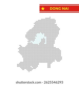 Mapa pontilhado da província de Dong Nai no Vietnã