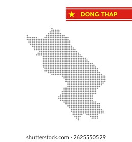 Dotted map of Dong Thap Province in Vietnam