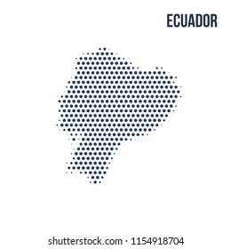 Dotted map of Ecuador isolated on white background.