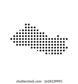 Dotted map of El Salvador on the white background