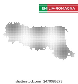 Dotted map of Emilia-Romagna Region in Italy