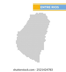 Mapa pontilhado de Entre Rios é uma província de Argentina