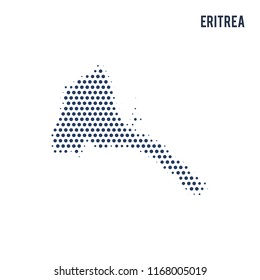Dotted map of Eritrea isolated on white background.
