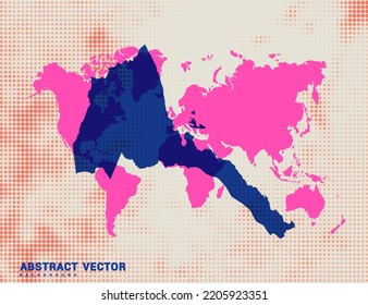 Dotted map of Eritrea vector blue halftone circle design illustration.