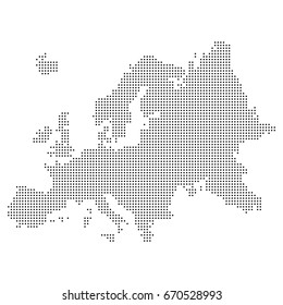 Dotted map of Europe. Vector eps 10