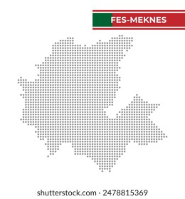 Dotted map of Fes-Meknes Region in Morocco