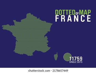un mapa punteado de francia