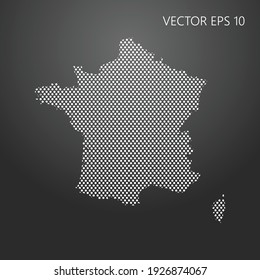 Dotted map of France. Vector illustration EPS10.
