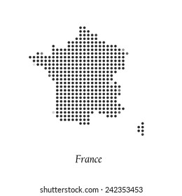 Dotted map of France for your design, concept Illustration.