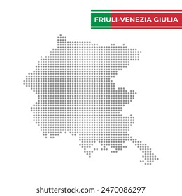 Dotted map of Friuli-Venzia Giulia Region in Italy