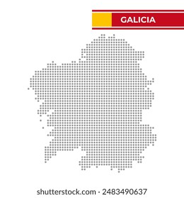 Gepunktete Karte von Galicien in Spanien