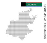 Dotted map of Gauteng is a province of South Africa