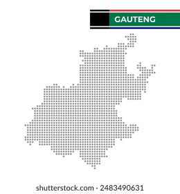 Dotted map of Gauteng is a province of South Africa