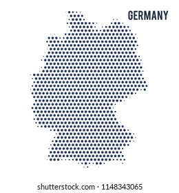 Dotted map of Germany isolated on white background.