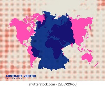 Dotted map of Germany vector blue halftone circle design illustration.