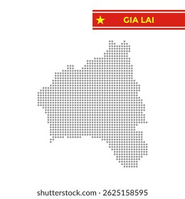 Dotted map of Gia Lai Province in Vietnam