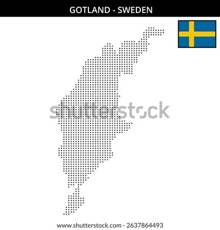 Dotted map of Gotland Sweden