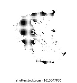 Dotted map of Greece on the white background